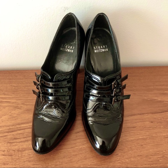Stuart Weitzman Patent Leather Buckle Heels - Picture 10 of 10